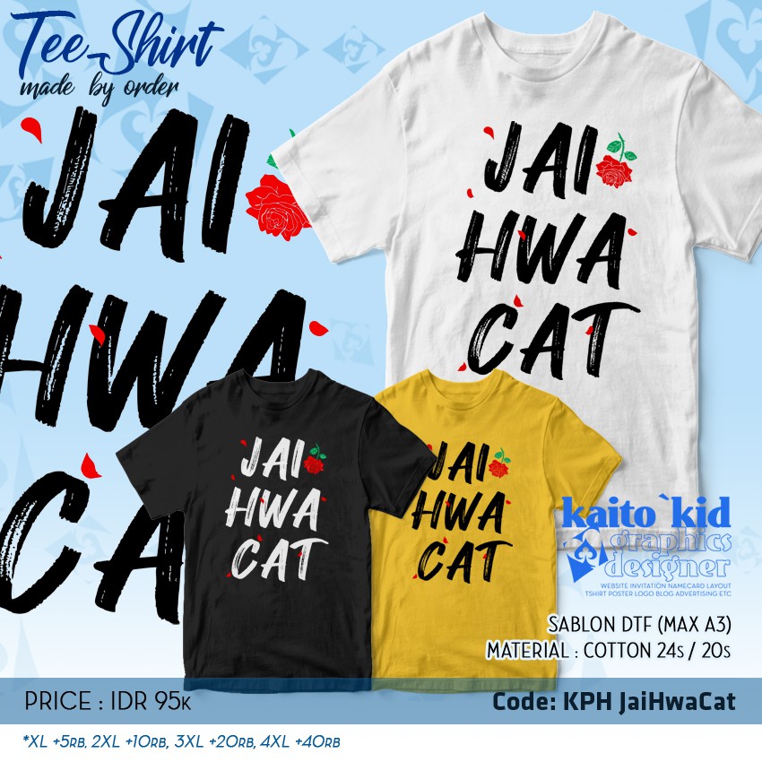 Kaos KHO PING HOO - JAI HWA CAT PEMETIK BUNGA Sablon DTF Vintage Bisa Custom Desain Bebas