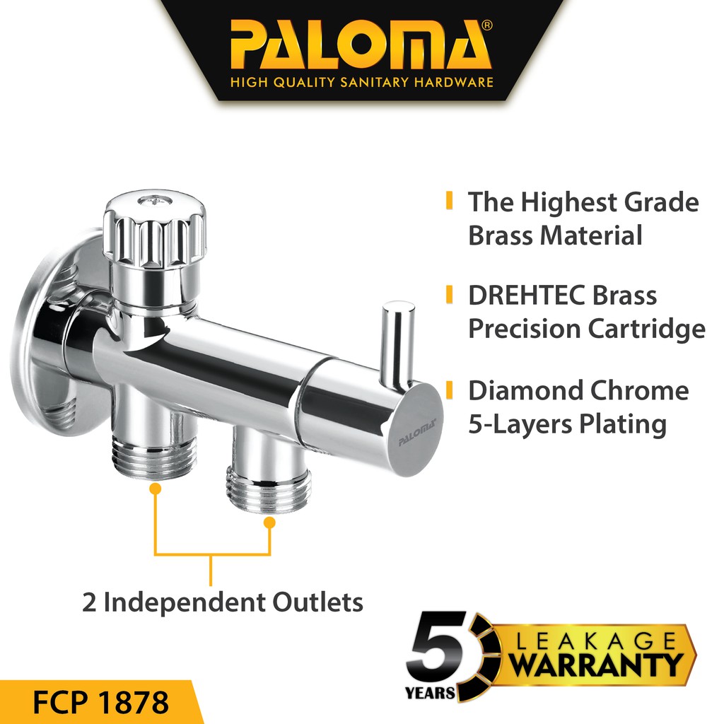 PALOMA FCP 1878 Keran Stop Cabang Toilet WC Jet Shower Tembok Kran Air