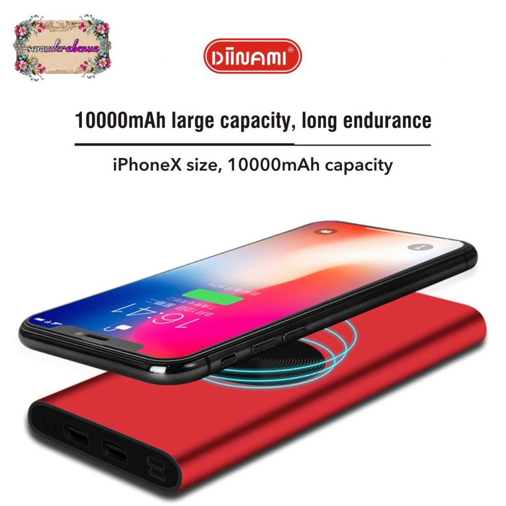 BM105 Powerbank diinami Y17W real 10000MAH + wireless charger power bank SB762