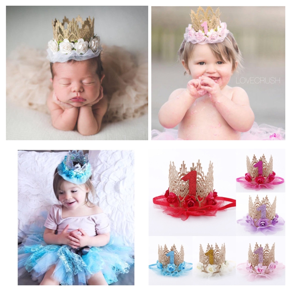 baby girl first birthday crown