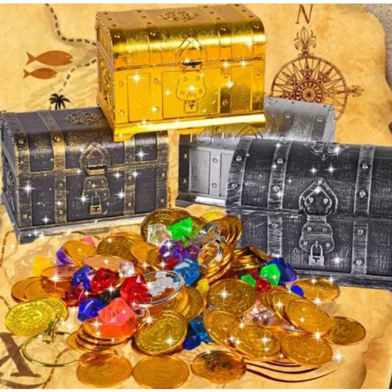 mainan harta Karun | pirate treasure chest | harta Karun bajak laut | pirate toys  treasure chest