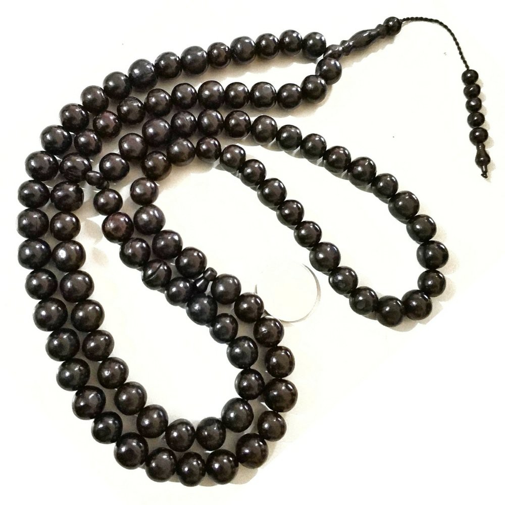 TASBIH KAYU ASLI KAOKAH KAUKAH KOKKA KOKAH ASLI ISTANBUL TURKI HITAM 12MM MODEL BULAT 99BUTIR