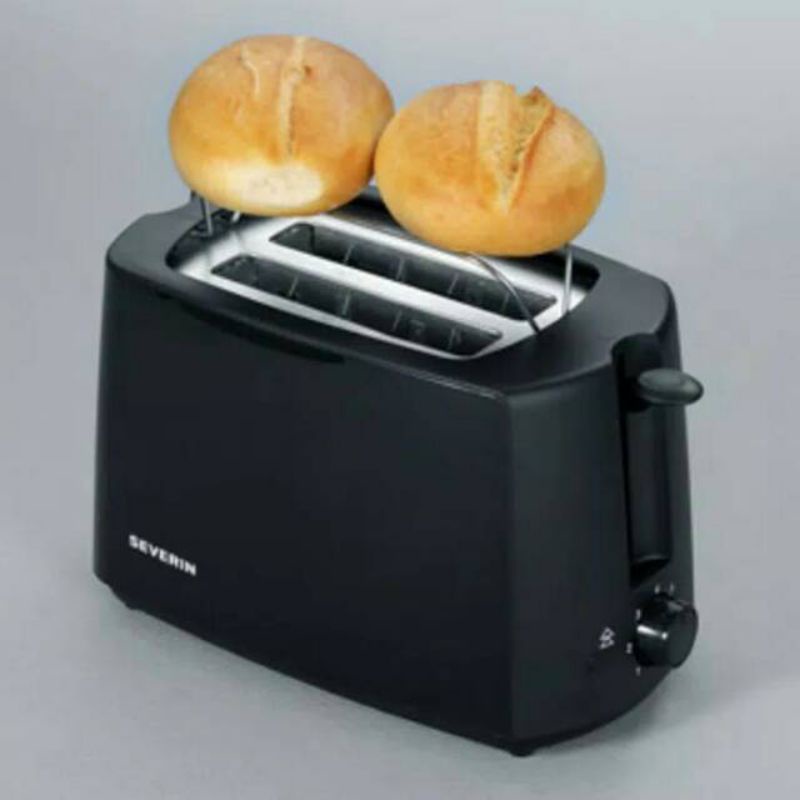 Toaster Severin AT 2287 - Panggangan Roti Otomatis Hitam 2 Slices dengan Tray Removable