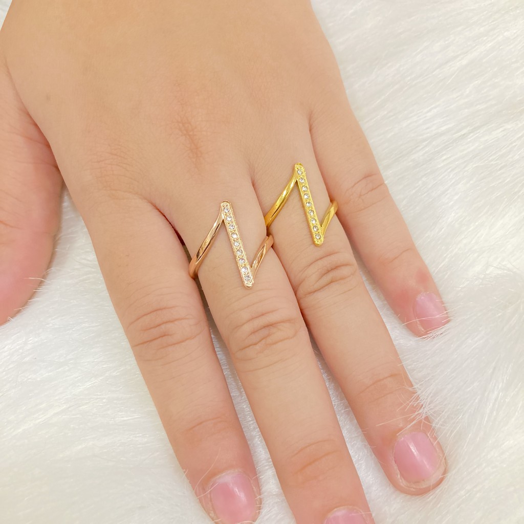 Cincin Wanita Titanium Steel Simple Korean Style Gold / Rose Gold