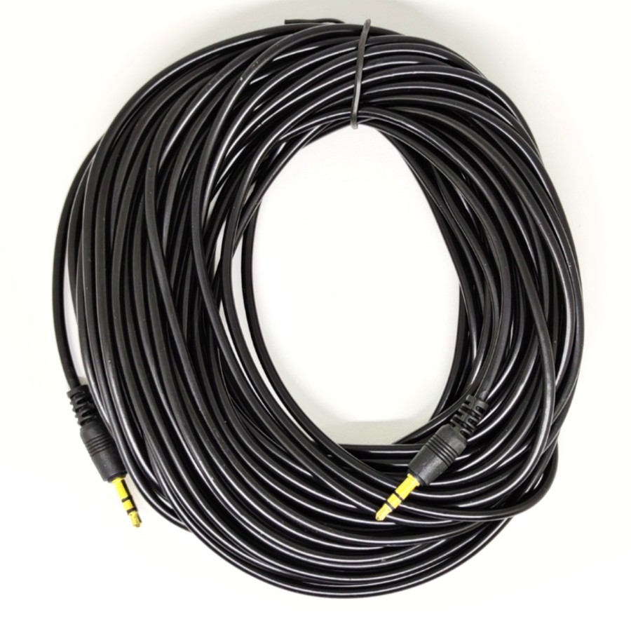 KABEL AUDIO JACK 3.5 PANJANG 10M GOLD PLATED / KABEL AUX 10 METER MALE TO MALE