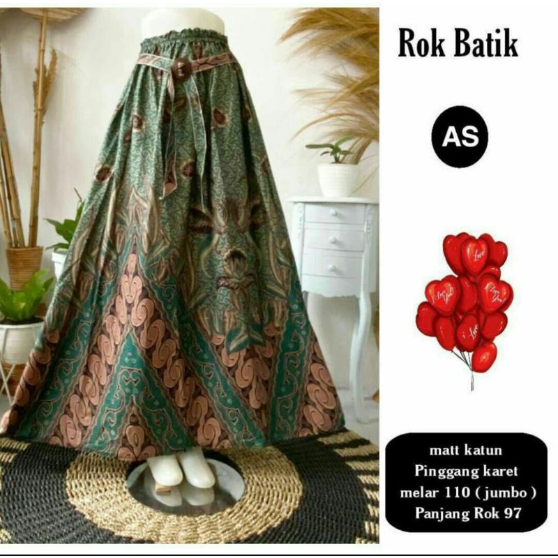 Rok Katun Motif Batik Wanita Remaja Dewasa Panjang Jumbo Fashion Muslim Kekinian Terbaru Pekalongan-4