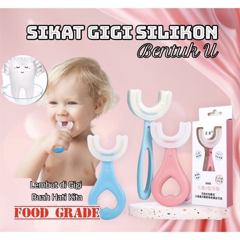 sikat gigi anak bentuk u / u shape sikat gigi / training toothbrush