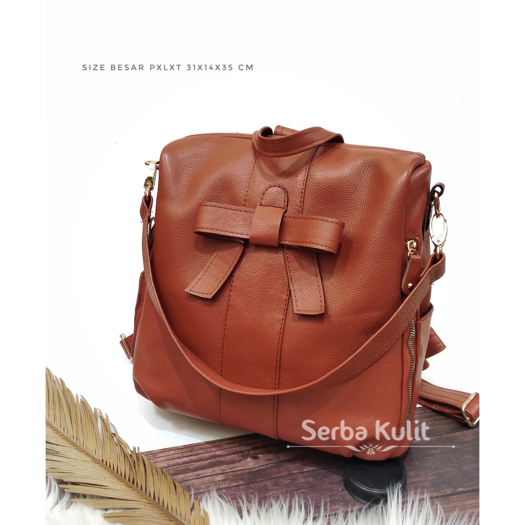 Tas Kulit Tas Ransel Wanita Tas Papirut Backpack Size Besar