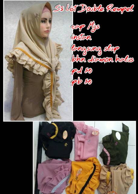 SALE Jilbab S3 MJS/ANITA/UMMI INSTAN bahan diamond langsung slup | bs ecer | oshin grosir kudus
