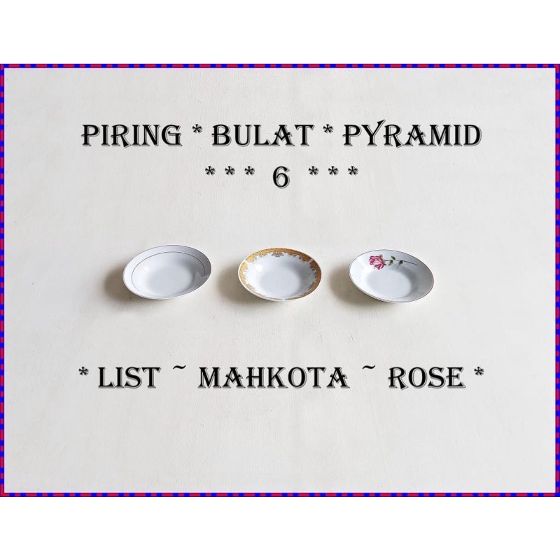 PIRING KERAMIK / PIRING SAMBAL 6" PYRAMID / LEPEKAN GELAS