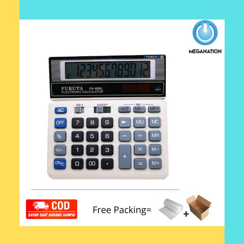 

Kalkulator FUKUTA / Calculator 12 Digit Kalkulator Dagang Original Premium FK - 868 L
