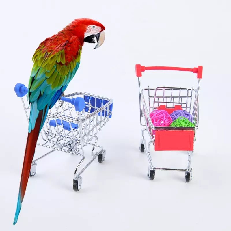 Mainan troli mini / shopping trolley untuk burung