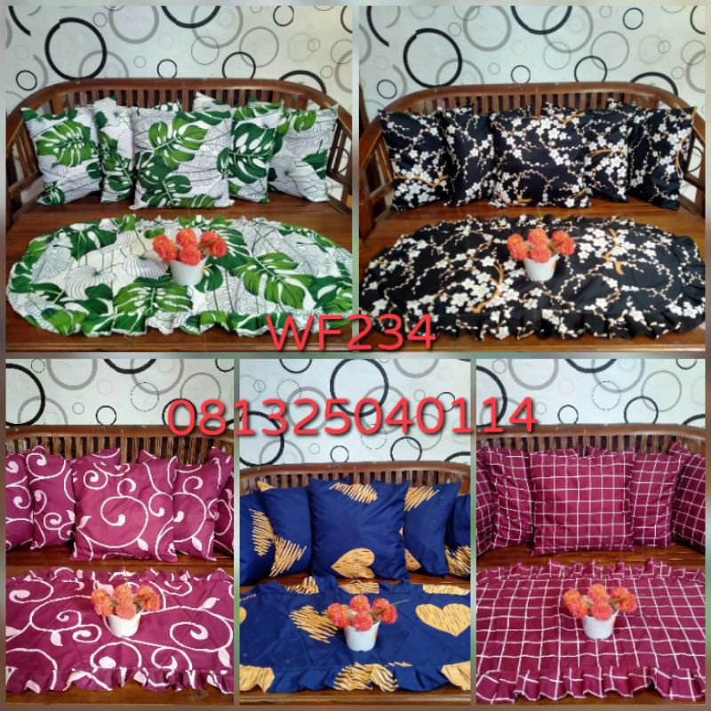 SARUNG BANTAL SOFA SET Taplak meja jumbo bulat