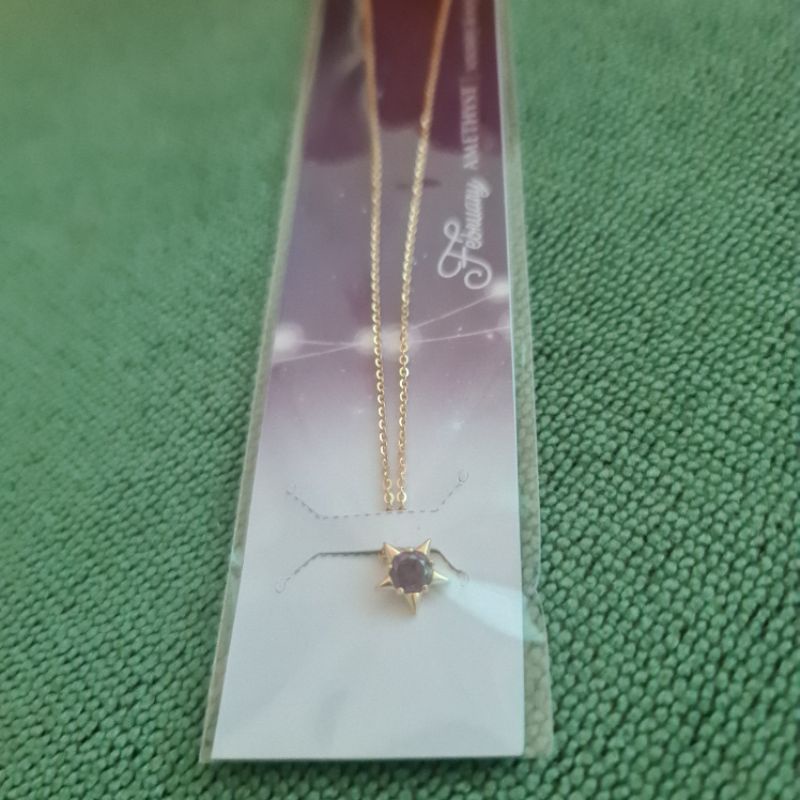 Kalung dan gelang Birthstone mata ungu star february februari UBS kadar 8K 375