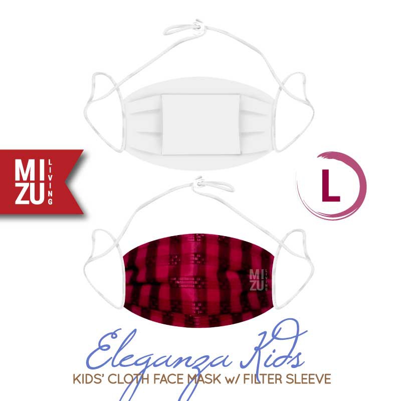 [SALE] MIZU ELEGANZA KIDS Cloth Face Mask Masker Anak Kain Corak 3 Ply Sarung Filter NON-MEDIS-L