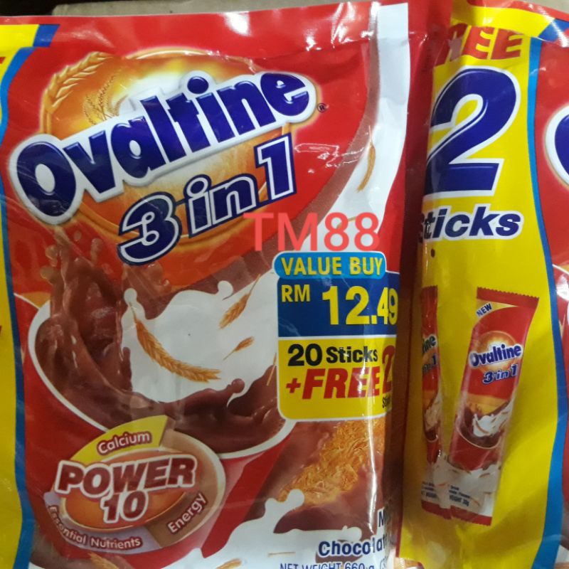 

OVALTINE 3 IN 1 STICK/MALT DRINK CHOCOLATE FLAVOUR