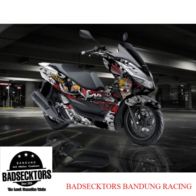 STICKER DECAL HONDA PCX 160 BLEACH SILVER BLACK keren