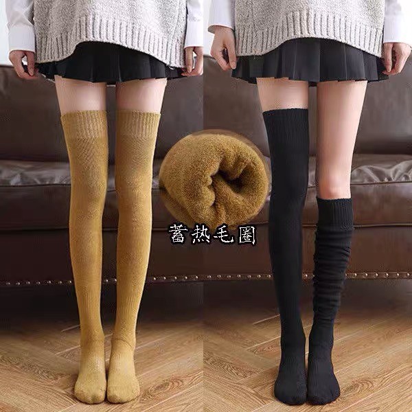 Kaos Kaki Selutut Rajut Hangat Overknee Socks Boots Socks