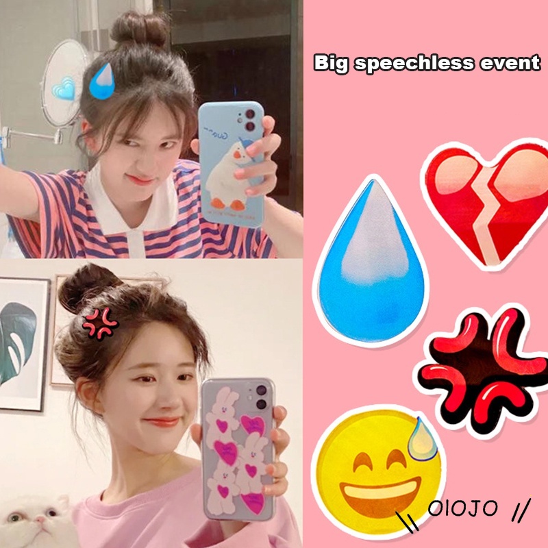 【COD】Jepit emoji Lucu Tik Tok Yang Sama Keringat Drop Jepit Rambut Ekspresi Lucu Dan Tas Klip Samping Hiasan Rambut Perhiasan