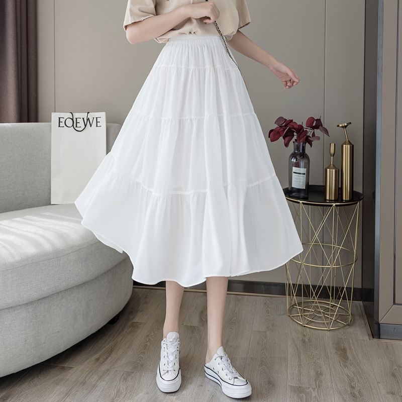 [COD] LB - Midi skirt / Rok kasual wanita / Rok fashion simple terbaru / Rok import / D121