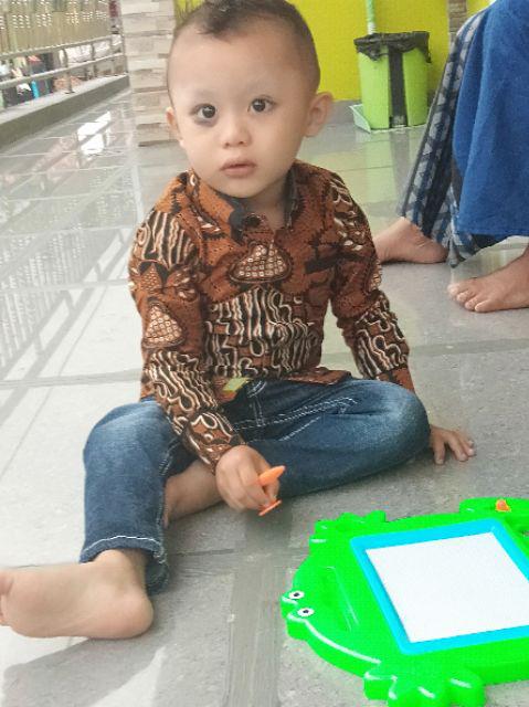 Kemeja Batik Anak Laki-laki Lengan Panjang Motif Parang Garudo,baju Batik Anak Exclusive,batik Anak