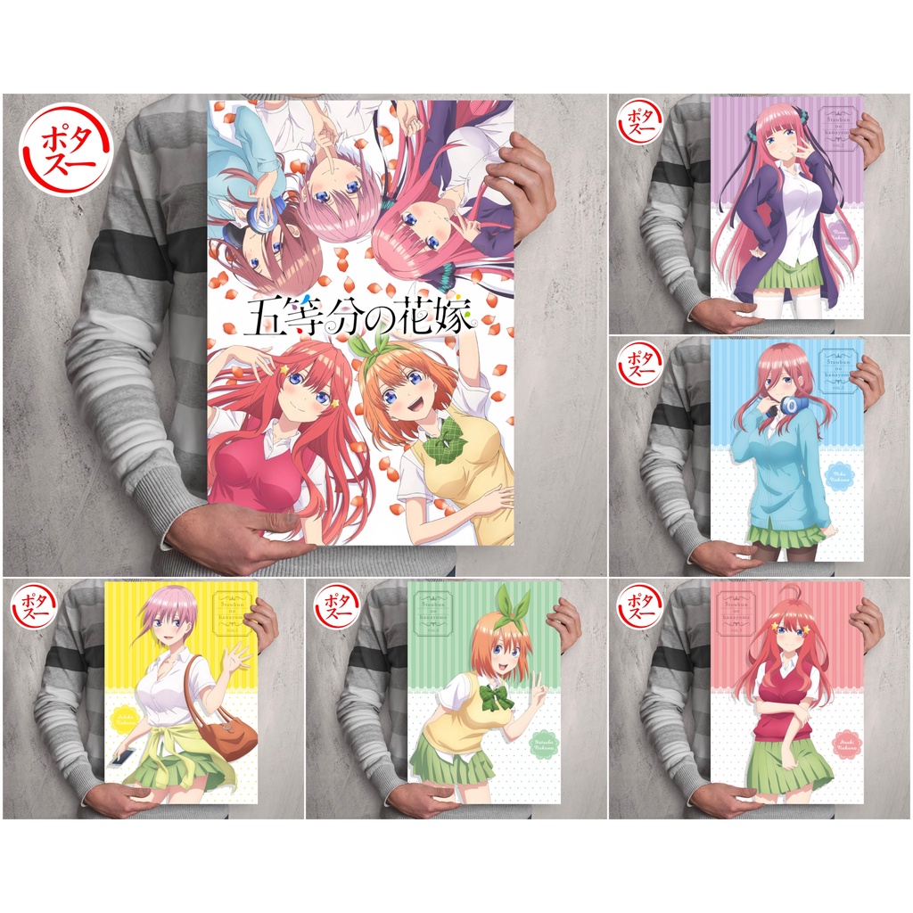 Koleksi Poster Anime Go Toubun no Hanayome - Itsuki Yotsuba Miku Nino Ichika - A3+