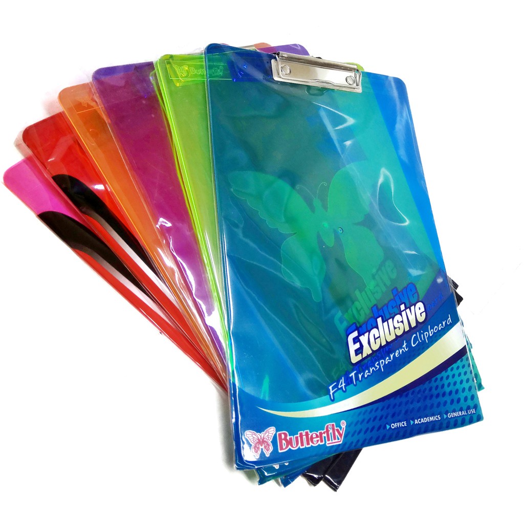 

Papan Ujian / Clipboard Butterfly Plastik Transparant F4