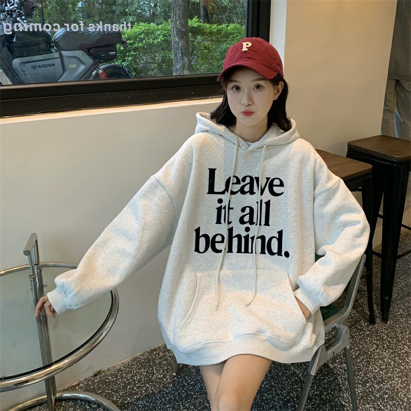 Hoodie Korean Style (S - 6XL) LEAVE IT ALL BEHIND Jaket Sweatshirts Unisex Fleece BIGSIZE OVERSIZE JUMBO