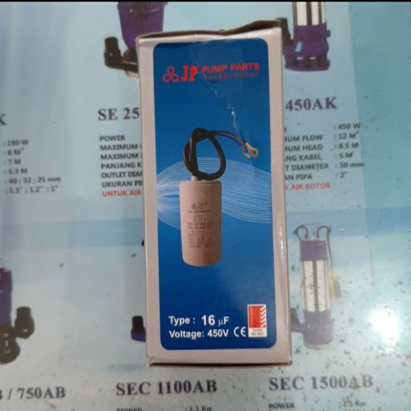Kapasitor 16uf Pompa Air