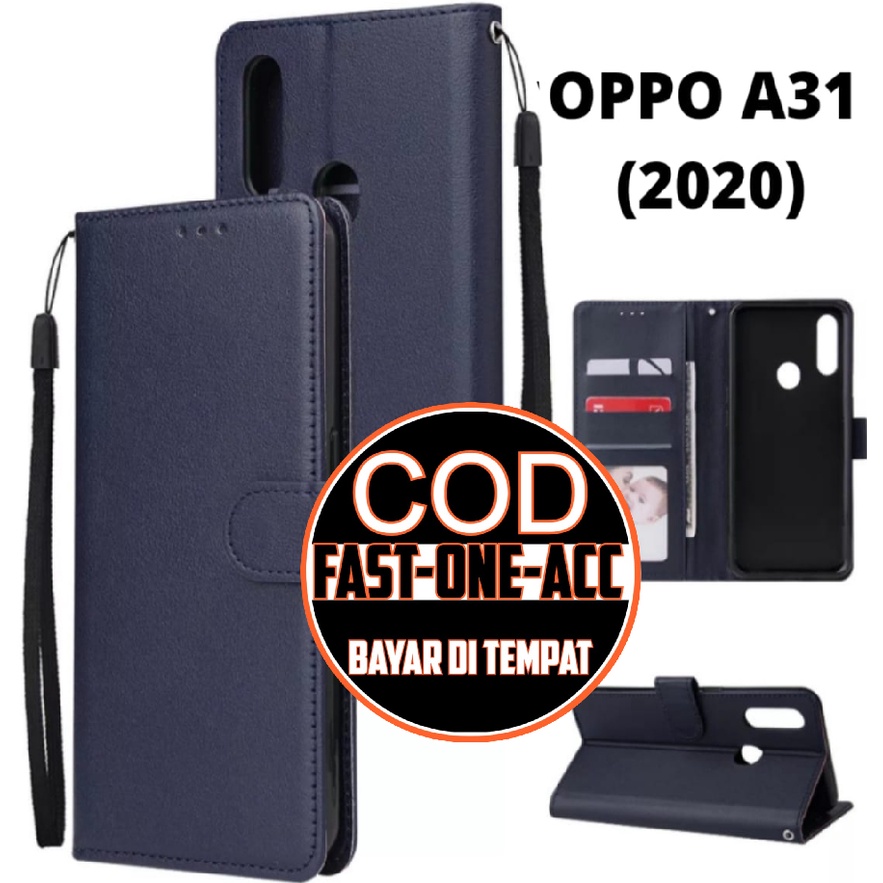 CASE HP OPPO A31 - CASING DOMPET - FLIP COVER LEATHER- SARUNG HP