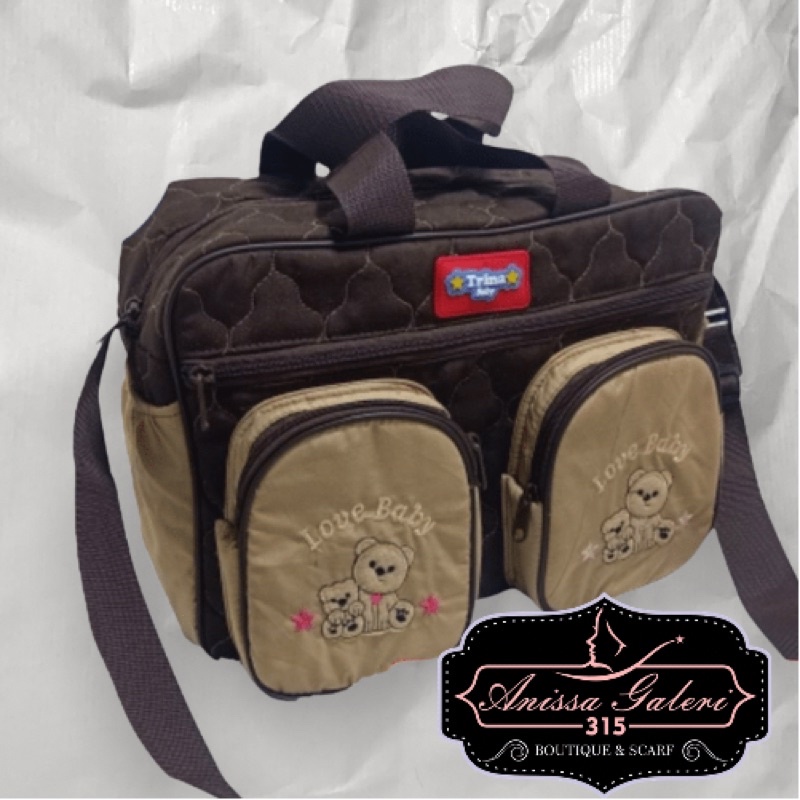 Tas bayi Jumbo model saku depan bordir