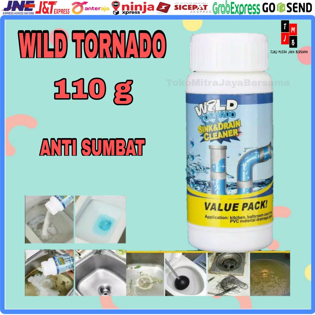 WILD TORNADO ANTI SUMBAT BUBUK PEMBERSIH PIPA SALURAN AIR PIPA WASTAFEL WC TOILET SINK AND DRAIN 110