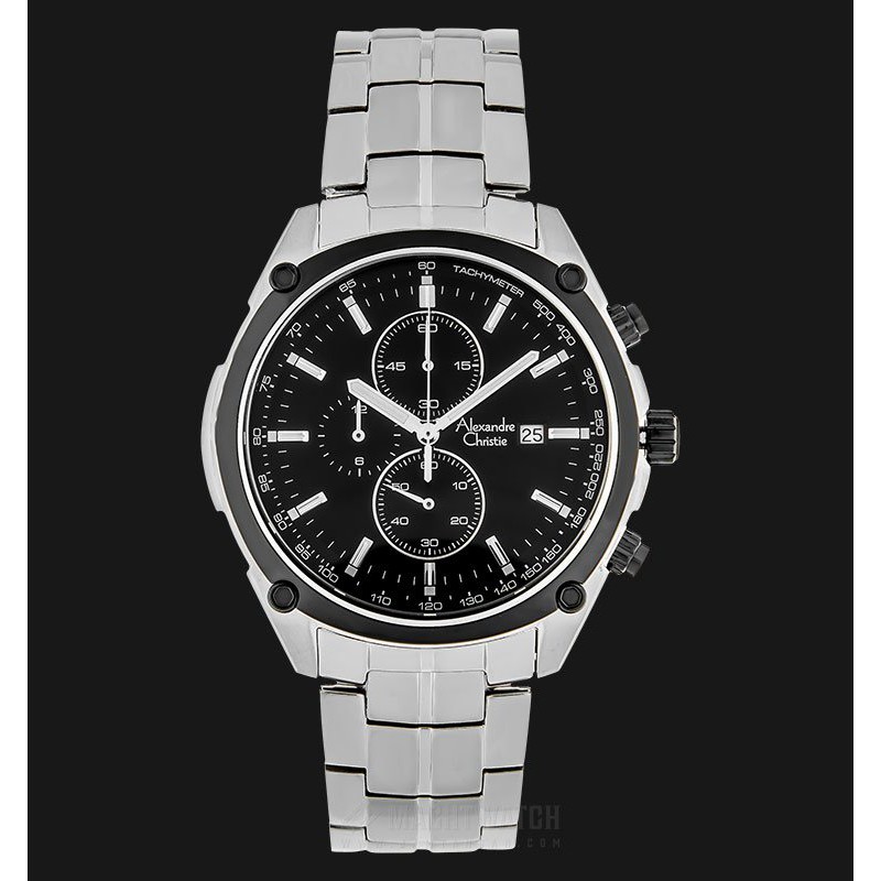 Alexandre Christie AC 6469 MC BTBBA Chronograph Men Black Dial Stainless Steel Strap