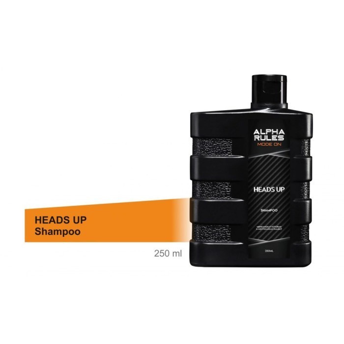 Alpha Rules Heads Up Shampoo Rambut Mandi Pria Anti Ketombe Alpharules 250ml