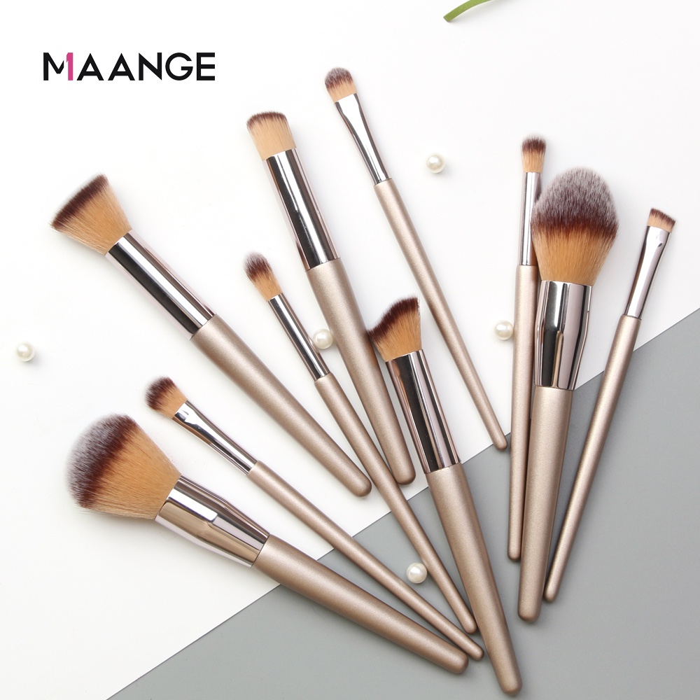 MAANGE 10pcs/set Cosmetic Brush Makeup Brush Set Multifunction   Beauty Tools For Eyes/Blush/Powder/Foundation/Concealer