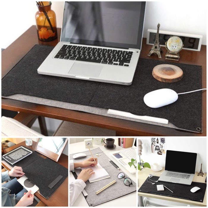 Desk Top Felt Keyboard Laptop Table Cover cum Mousepad