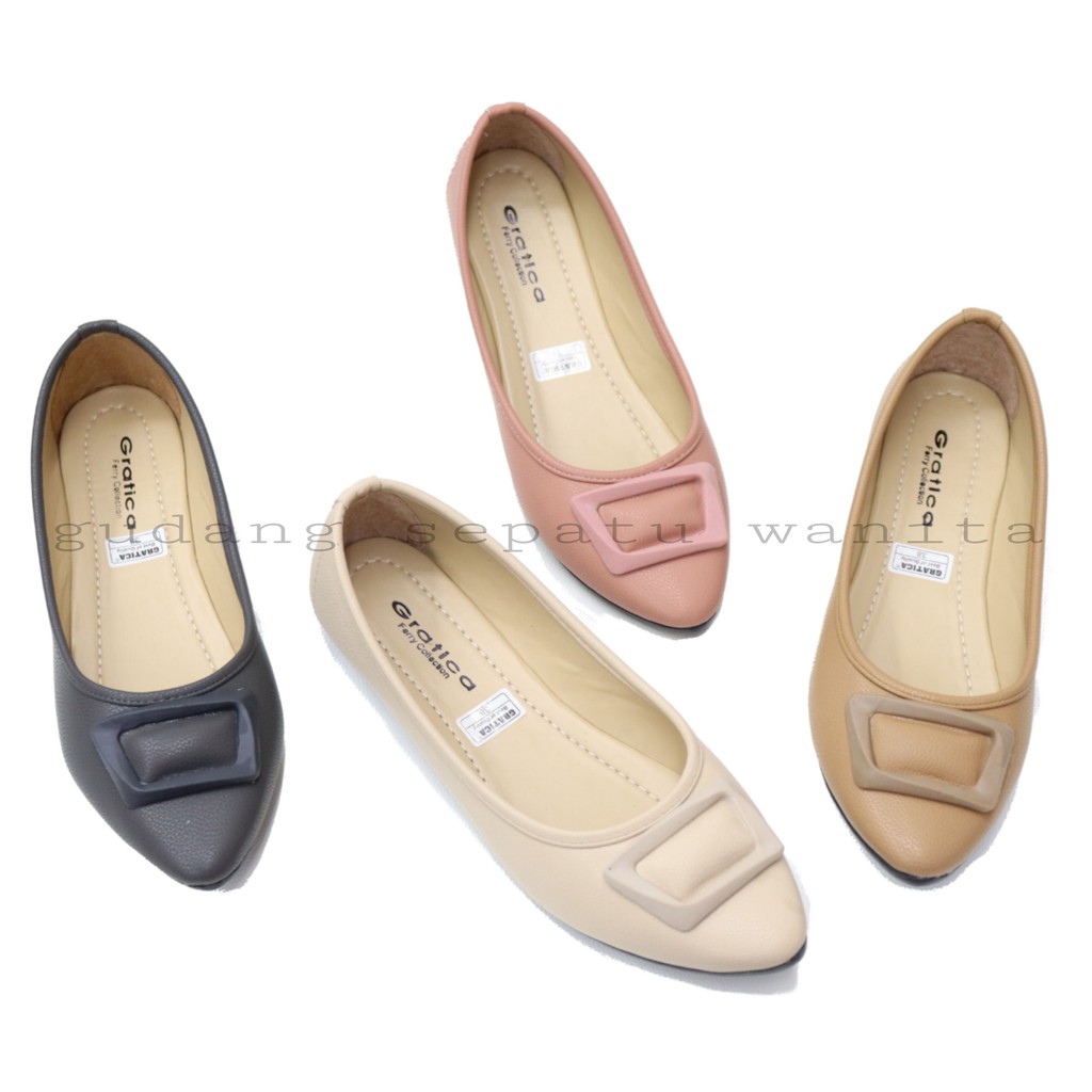 GRATICA Sepatu Kerja Kantoran Santai Wanita Flat Shoes Lancip AL49
