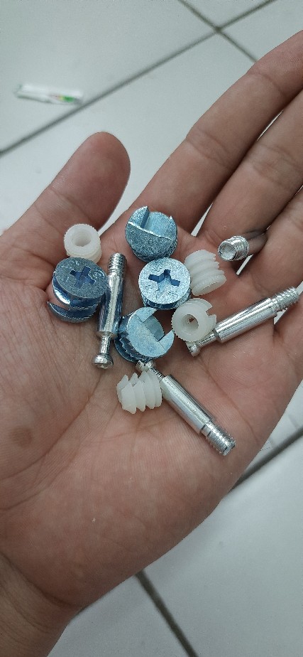 Minifix Baut Knock Down Skrup + Casing 3,5 Cm / Ambalan Kayu / Sambungan Kayu Socket Furniture Set