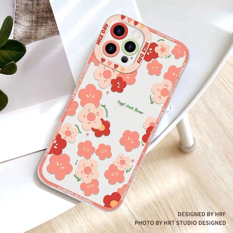 Soft Case Transparan Motif Bunga Untuk IPhone 13pro 12promaxSE2 2020 11 Pro MAX 6S 7 8plus XS XR