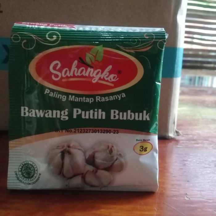 

bawang putih bubuk sachet isi 12 sahangko