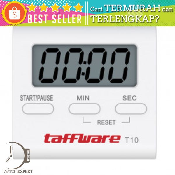 Taffware Timer Masak Dapur Countdown Digital Alarm Clock - T10 - White