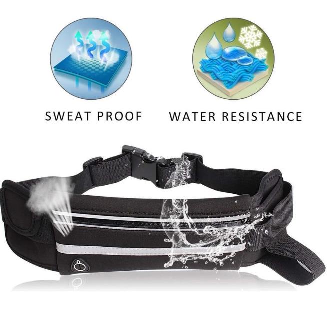 Tas Pinggang Olahraga Waist Bag Sport Running Belt Sabuk Lari Jogging Sepeda GYM Waterproof Headset