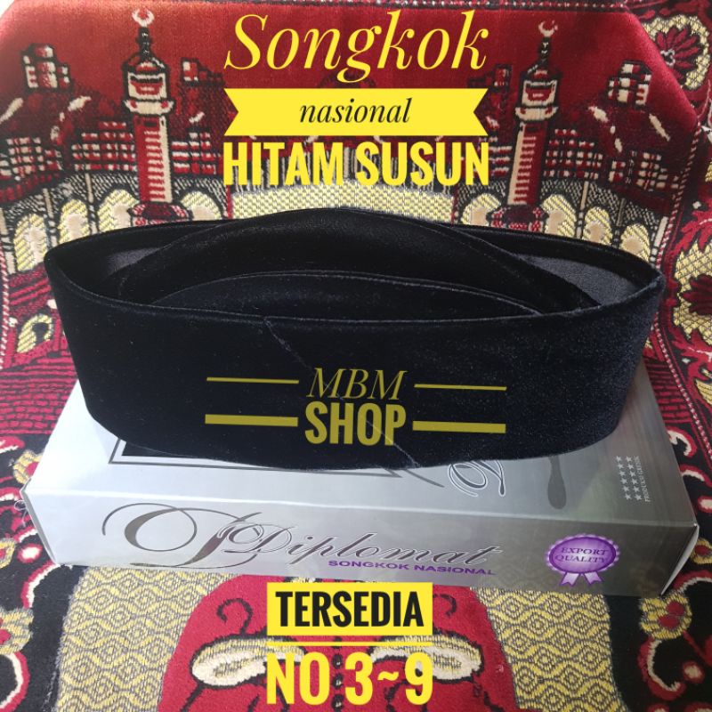 SONGKOK HITAM SUSUN KOPYAH SUSUN PECI HITAM SUSUN