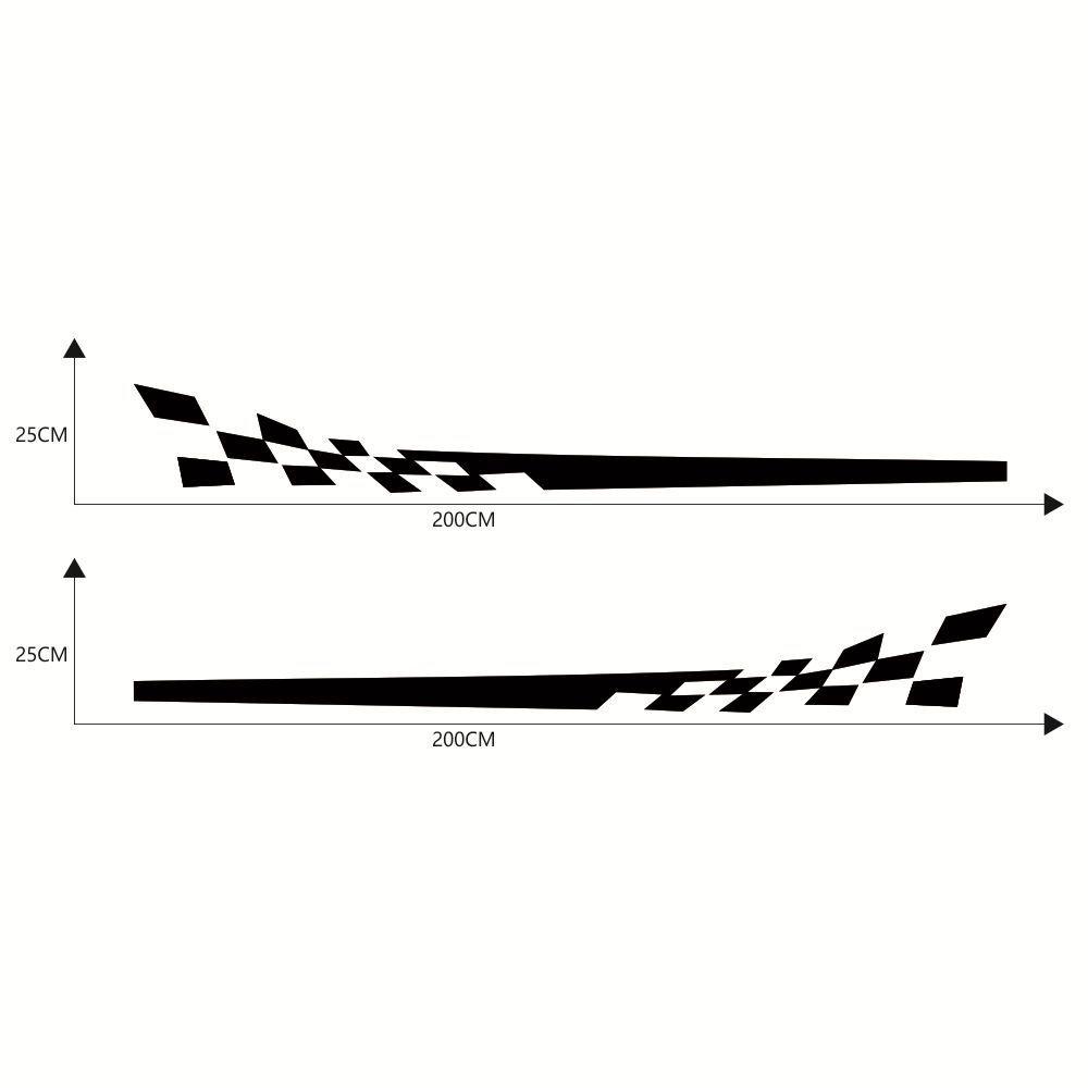 Populer 2Pcs Stiker Mobil Sport New 200x25cm PVC Kedua Sisi