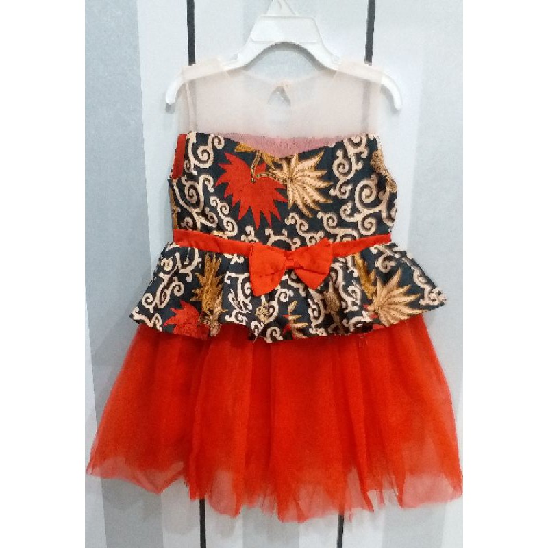 Dress batik anak perempuan usia 4-5 tahun
