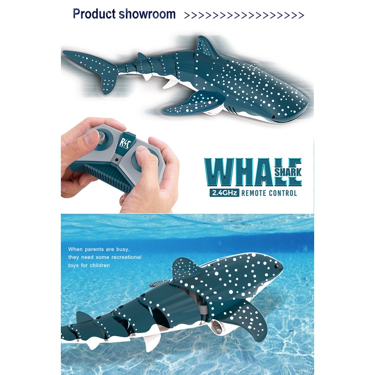 RC WHALE SHARK MAINAN IKAN HIU DI AIR REMOTE CONTROL 2.4GHz ANIMAL SHARK R/C CHARGER