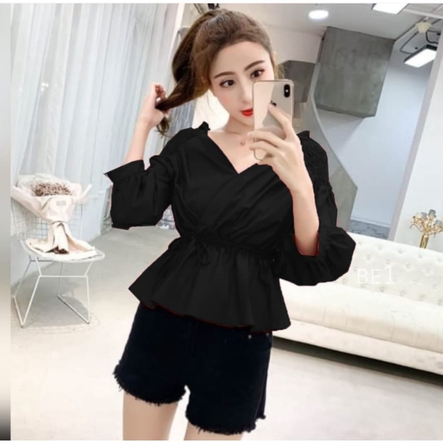 [NINDY Top VE]Blouse wanita mosscrepe var color