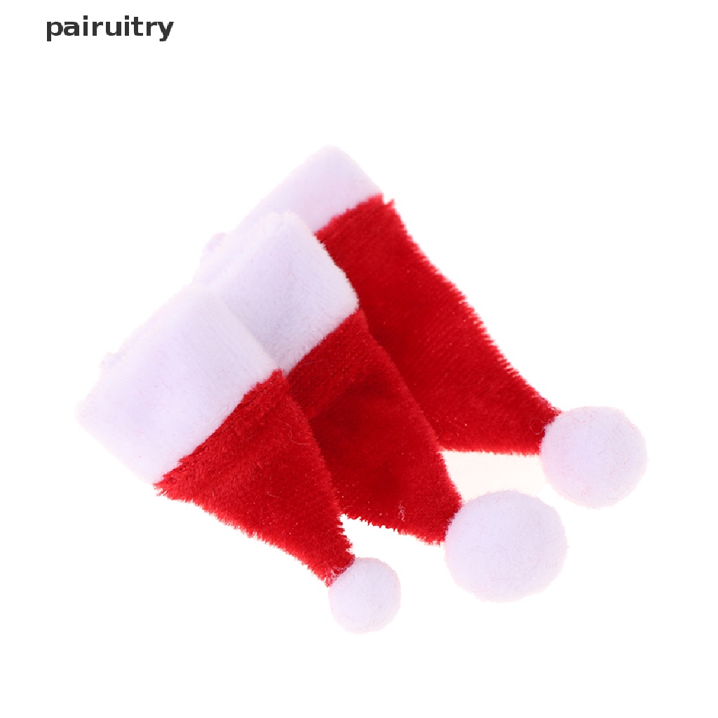 2pcs Miniatur Topi Santa Claus Warna Merah Untuk Dekorasi Rumah Boneka