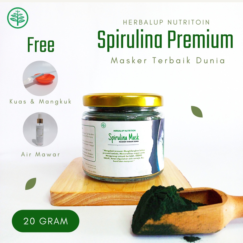 Masker Spirulina Bubuk Powder 20 Gram 100% Organic