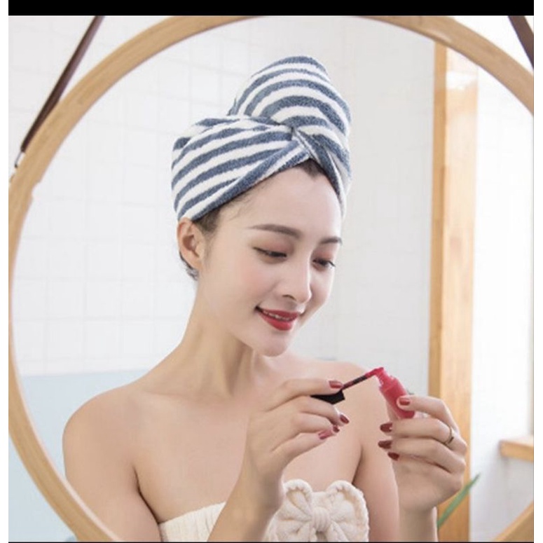 H125 - MICROFIBER PREMIUM Handuk Turban Keramas Kepala Rambut Cepat Kering